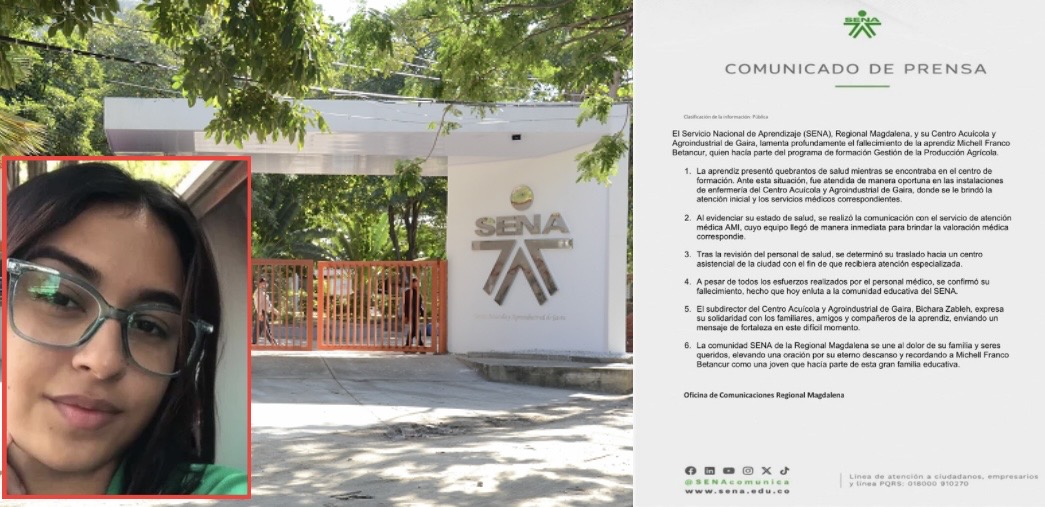 Estudiante del SENA agropecuario de Santa Marta falleció tras sufrir un fuerte dolor de cabeza