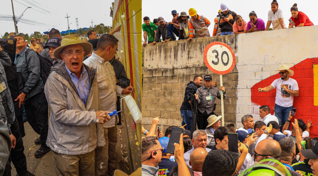 Tenso cara a cara entre Álvaro Uribe y Hernán Muriel por mural de memoria histórica en Llanogrande